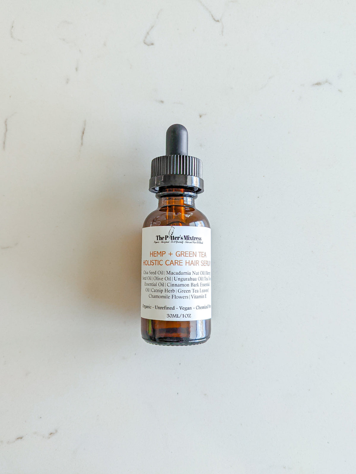 HEMP + GREEN TEA Holistic Care Hair Serum | The Potter's Mixtress